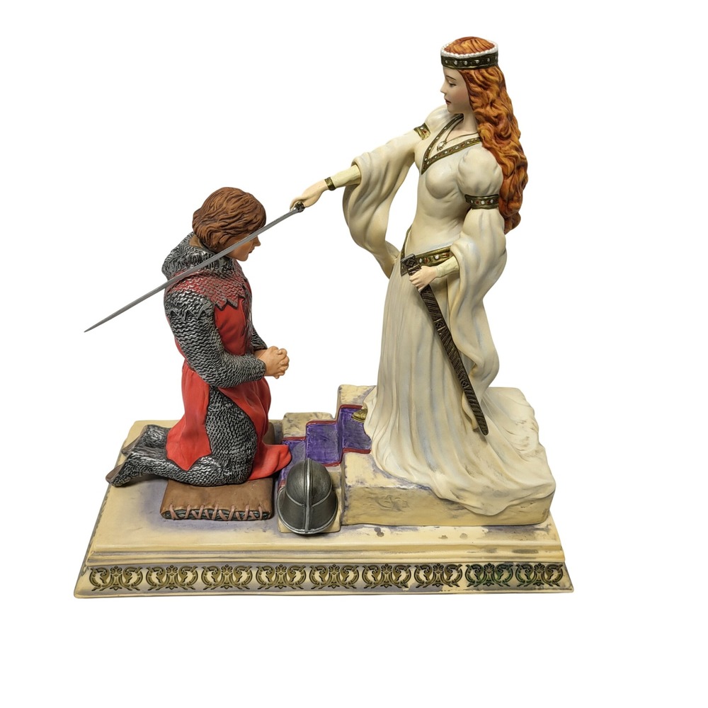 Noble Collection Bella Bisque Porcelain Medieval Knighting Ceremony Figure 10.5"